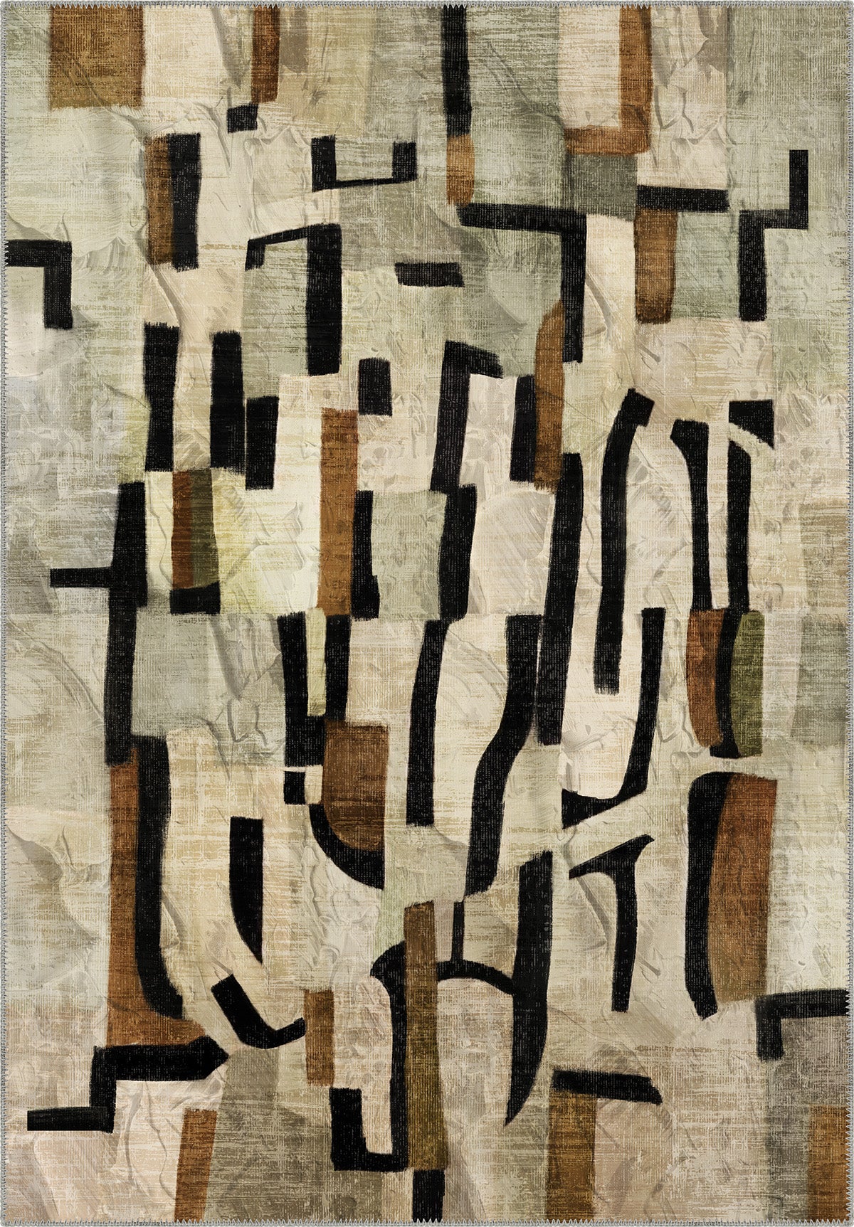 Frame Beige Geometric Rug