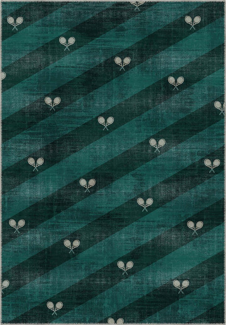 Grand Court Green Tennis Rug