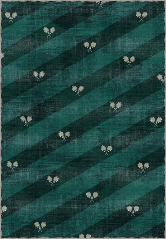 Grand Court Green Tennis Rug