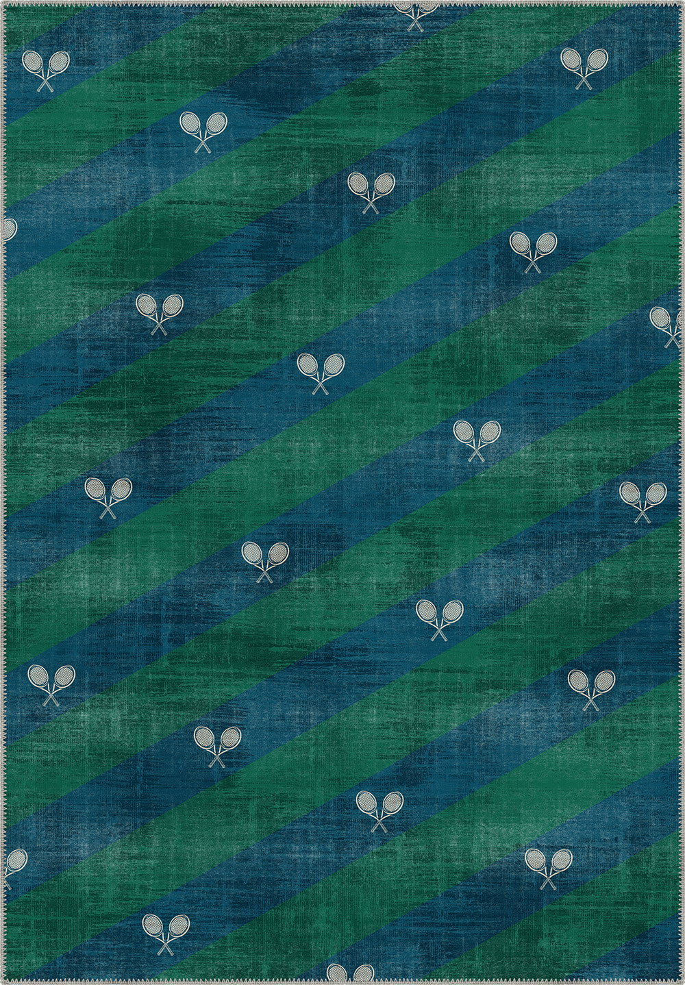 Grand Court Blue Tennis Rug