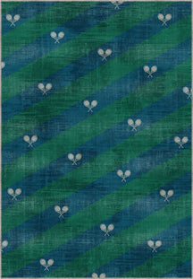 Grand Court Blue Tennis Rug