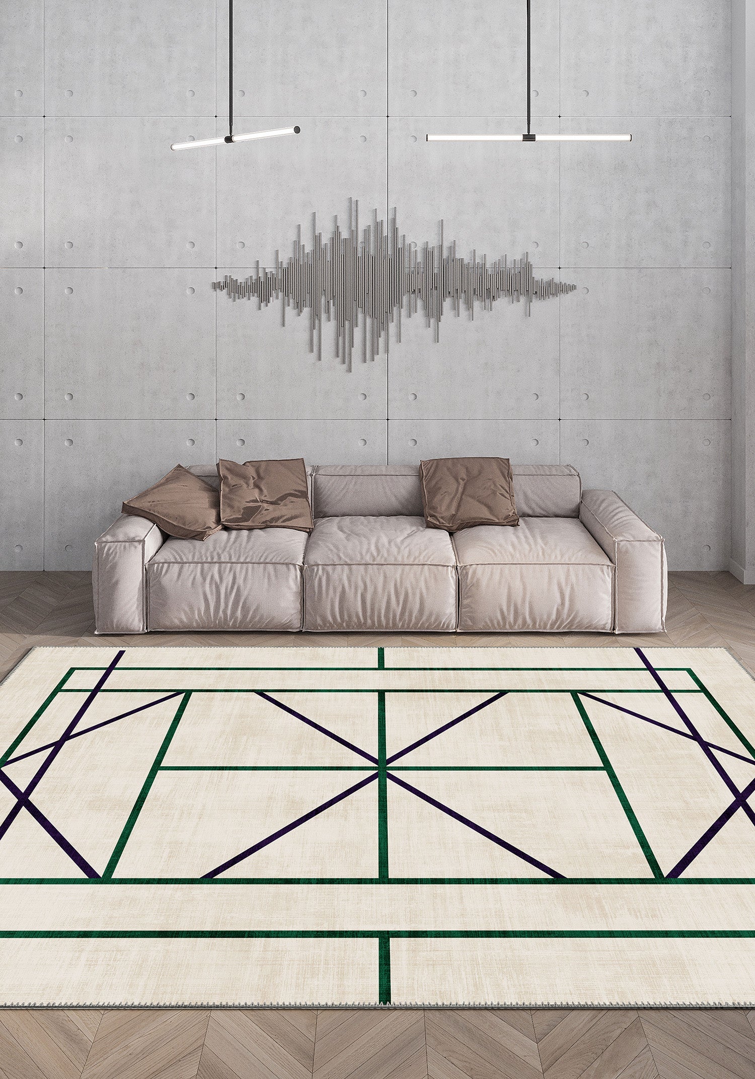 Tennis Club Geometry Rug