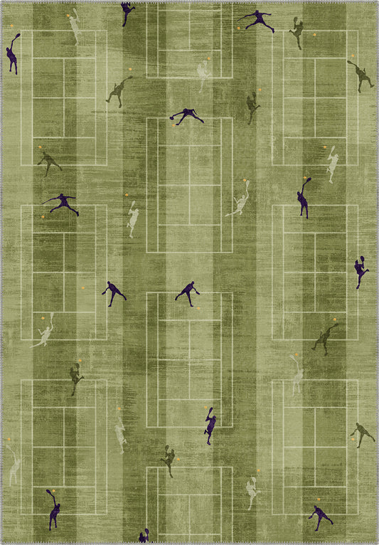 Centre Court Tennis Players Rug