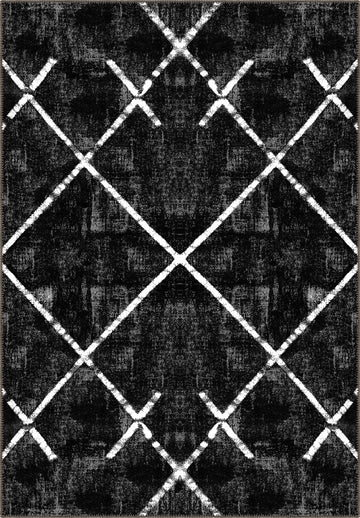 Margot Washable Black and White Rug