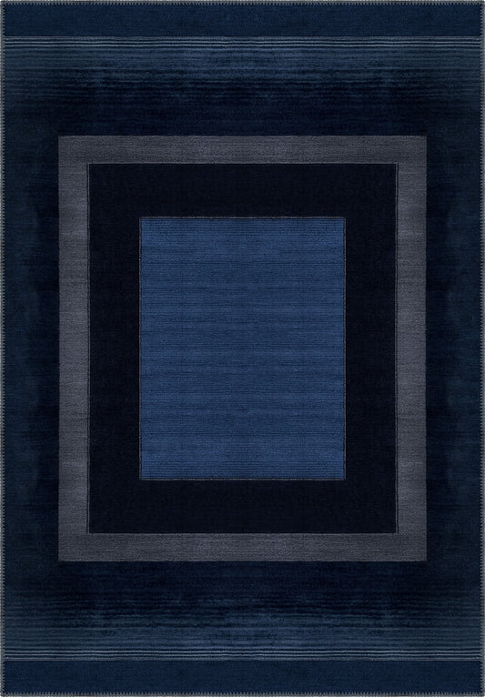 Mila Modern Navy Washable Rug