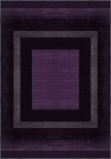 Mila Bordered Purple Washable Rug