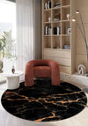 Julia Black Orange Marble Rug