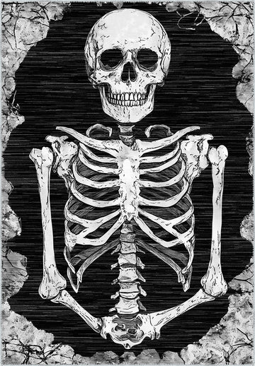 Phantom Black and White Skeleton Rug