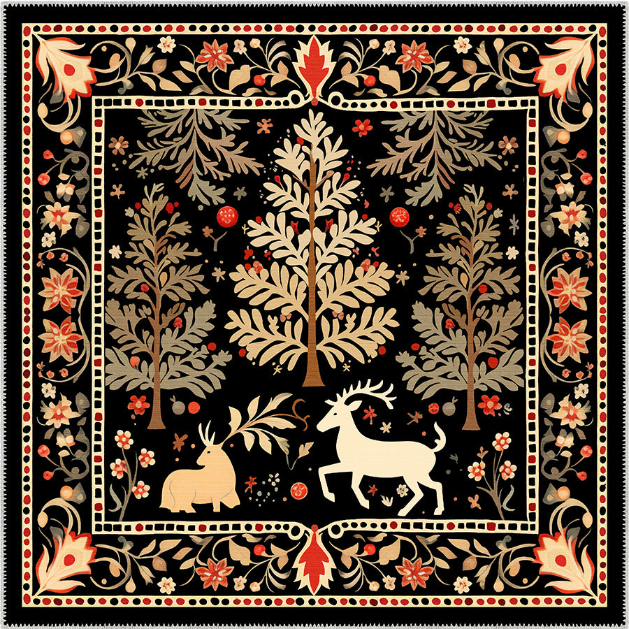 Xylar Bordered Christmas Rug | Rugette
