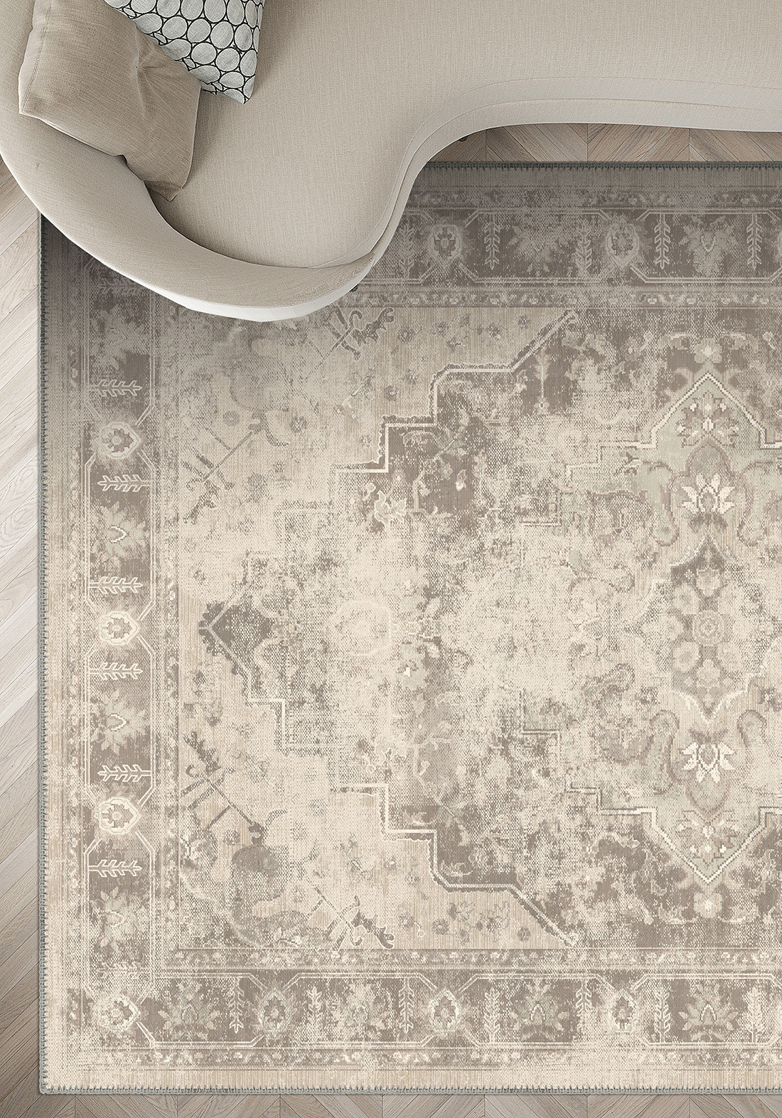 Selmira Beige Vintage Rug