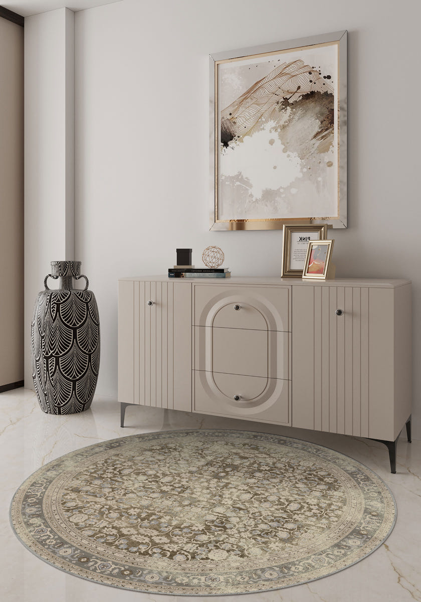 Sara Taupe Farmhouse Rug