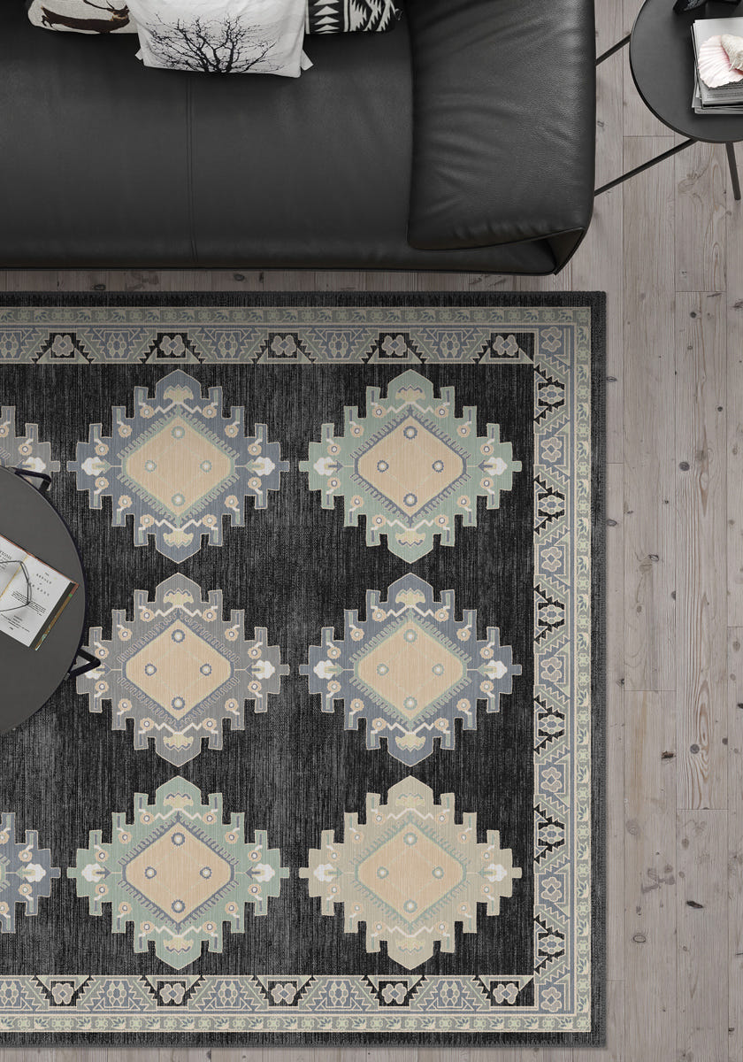 Taos Charcoal Navajo Inspired Rug