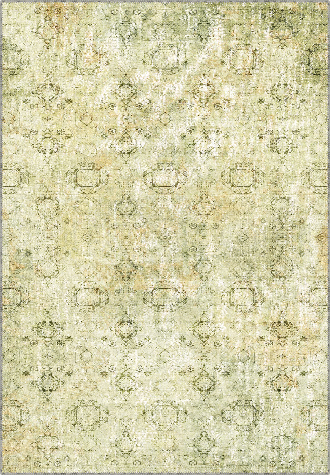 Green Rug Retro Ariana Green Vintage Washable Rug | Rugette