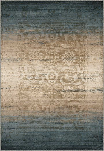 Eliana Teal Beige Damask Rug