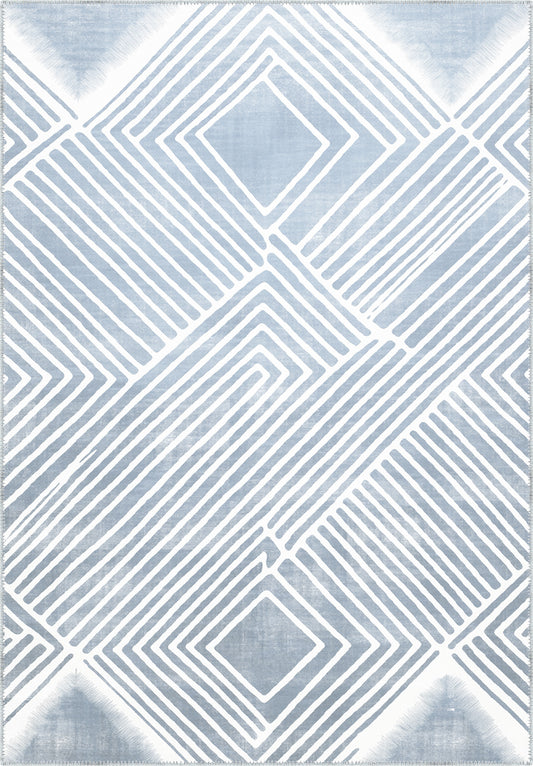 Bram Light Blue Art Deco Rug