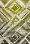 Bram Olive Green Striped Washable Rug