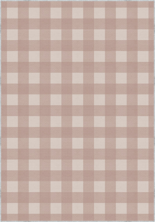 Jove Checkered Pink Rug