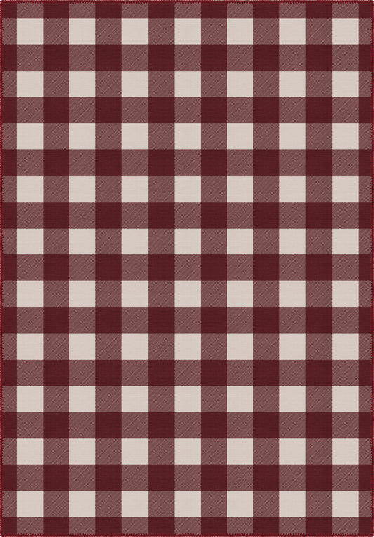 Jove Checkered Red Rug