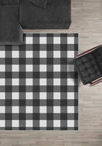 Jove Checkered Black and White Rug