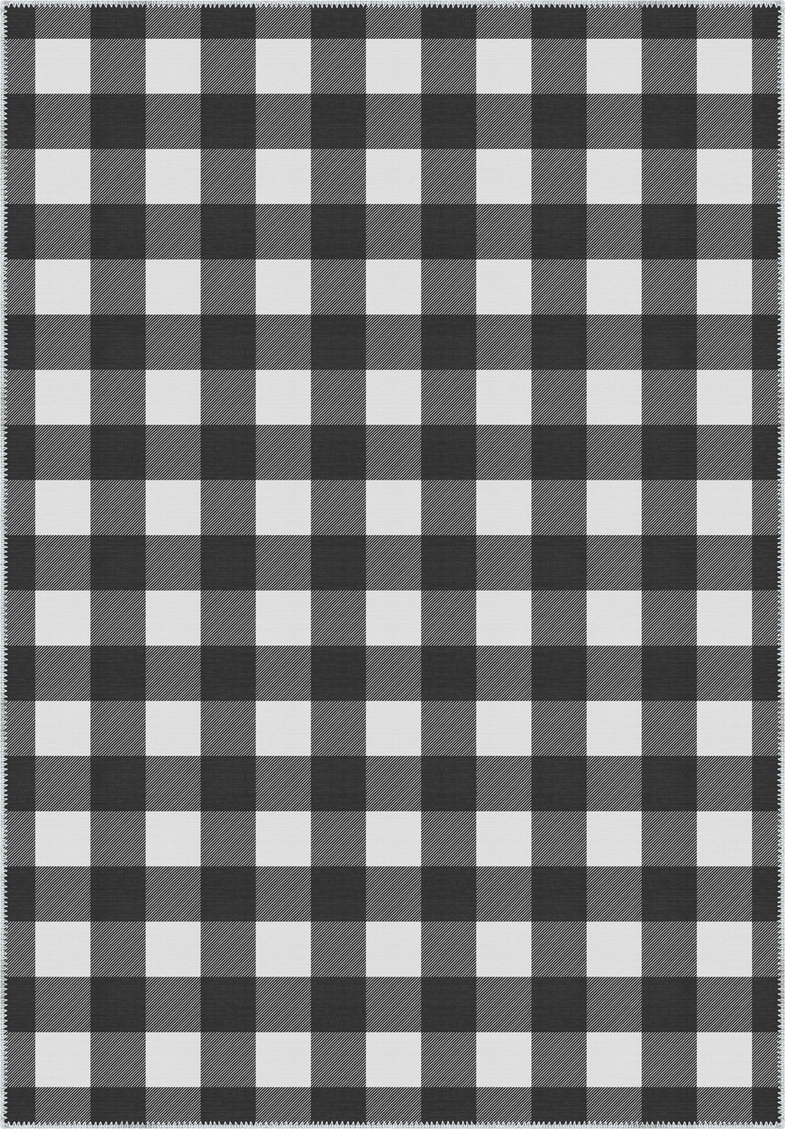 Jove Checkered Black and White Rug