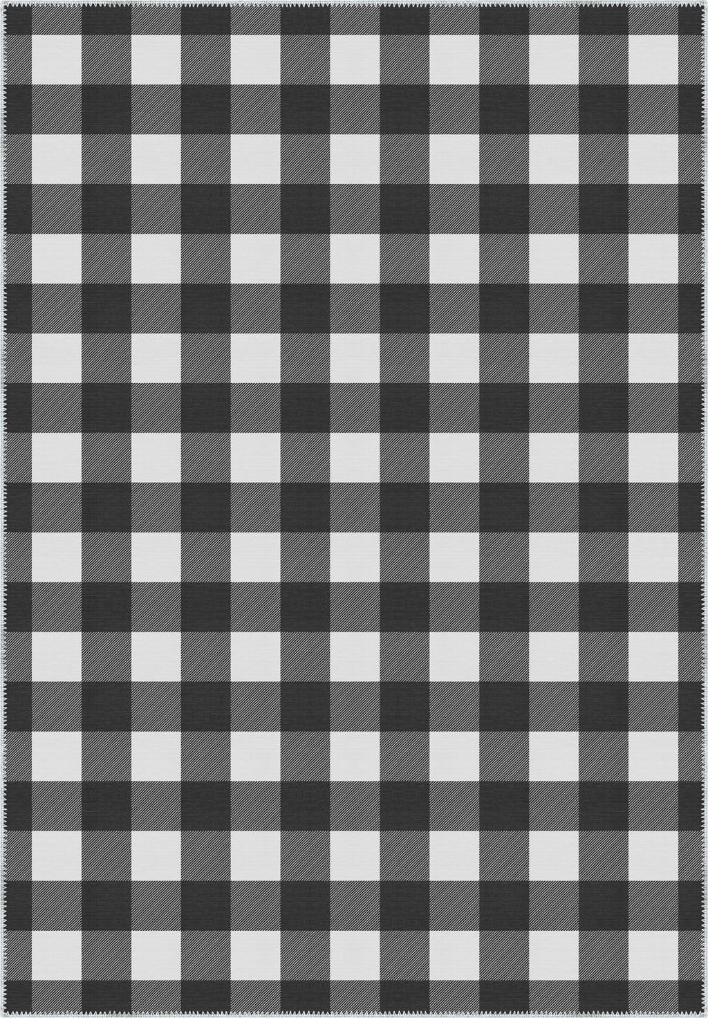 Jove Checkered Black and White Rug