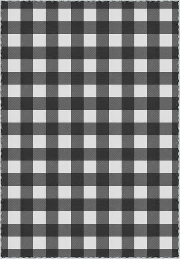 Jove Checkered Black and White Rug