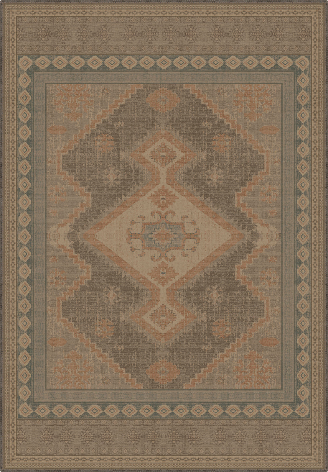 Magnus Brown Medallion Rug