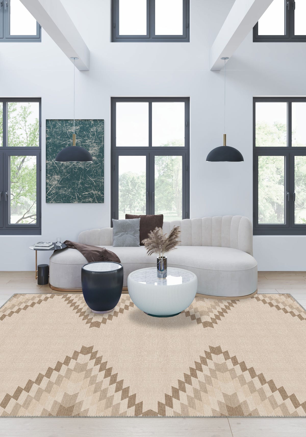Cadmus Geometric Light Brown Rug