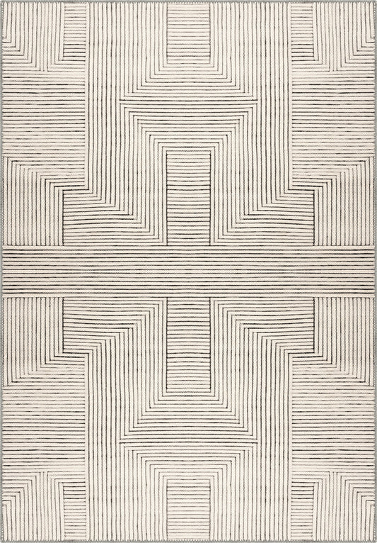 Theron Geometric Beige Rug