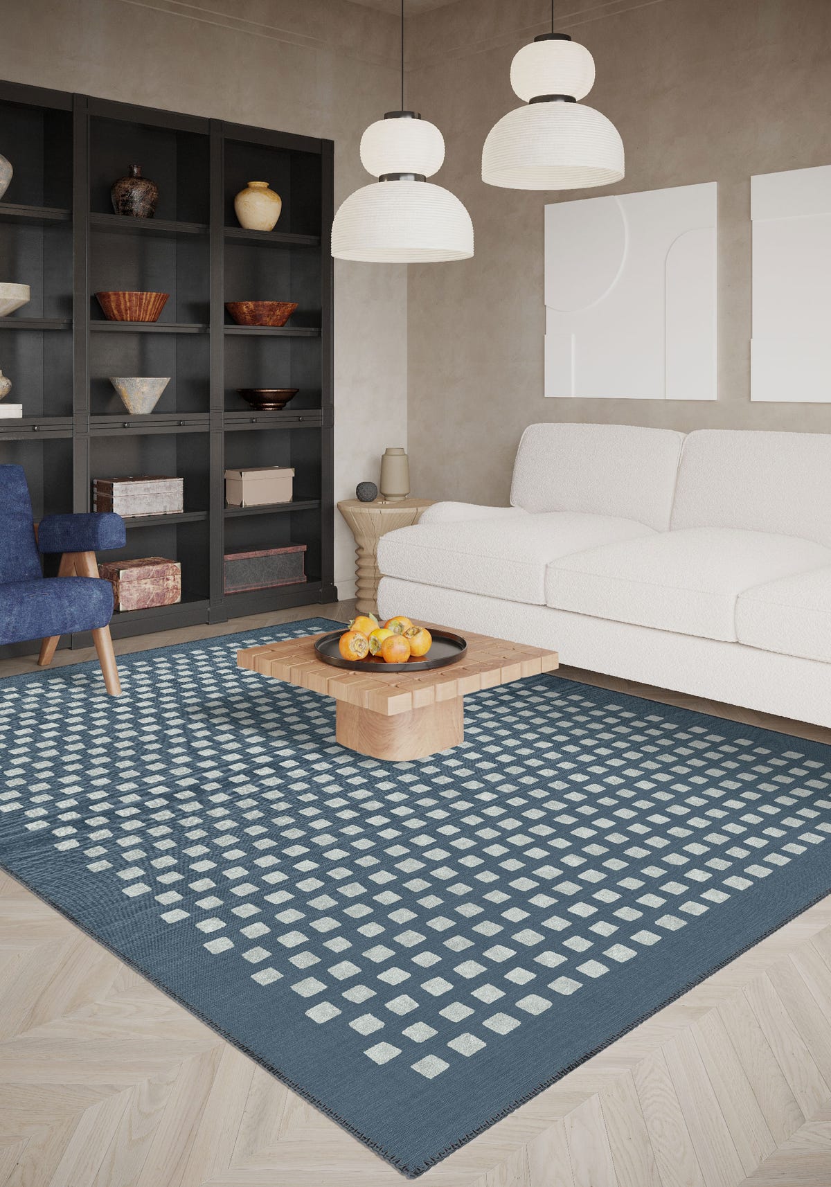 Thalia Washable Teal Rug