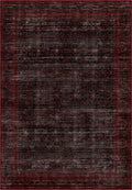 Anya Black Red Distressed Rug