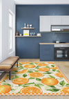 Livia Orange Washable Kitchen Rug