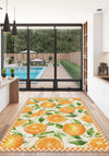 Livia Orange Washable Kitchen Rug