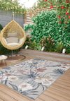 Mira Grey Washable Floral Rug