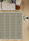 Ophelia Beige Brown Checkered Rug