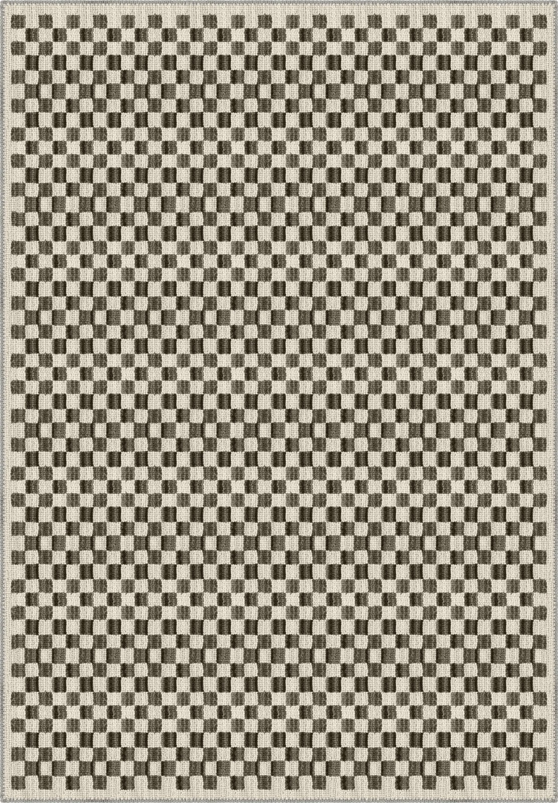 Ophelia Beige Brown Checkered Rug