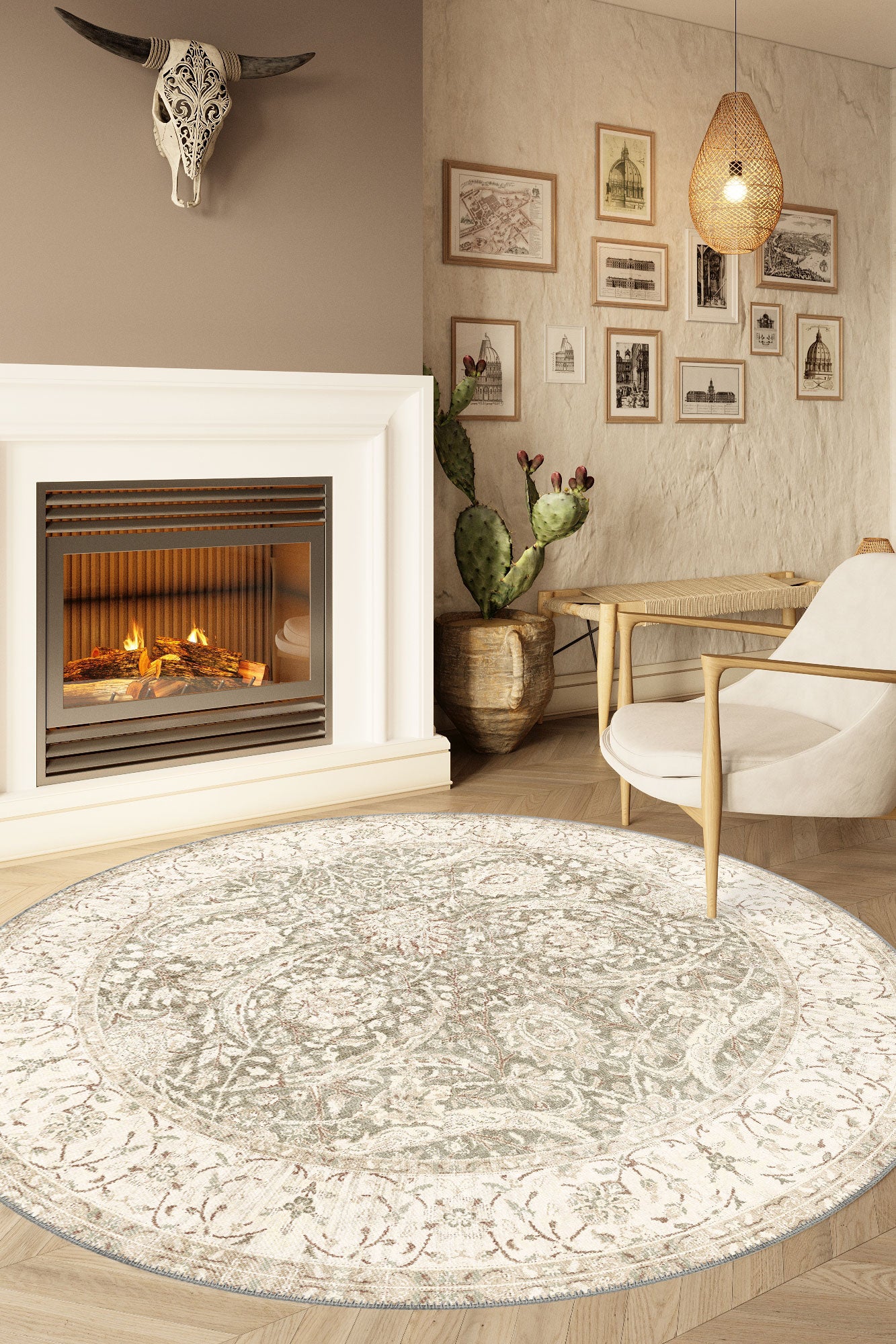 Leonie Beige Turkish Rug | Rugette