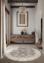 Leonie Washable Brown Vintage Rug