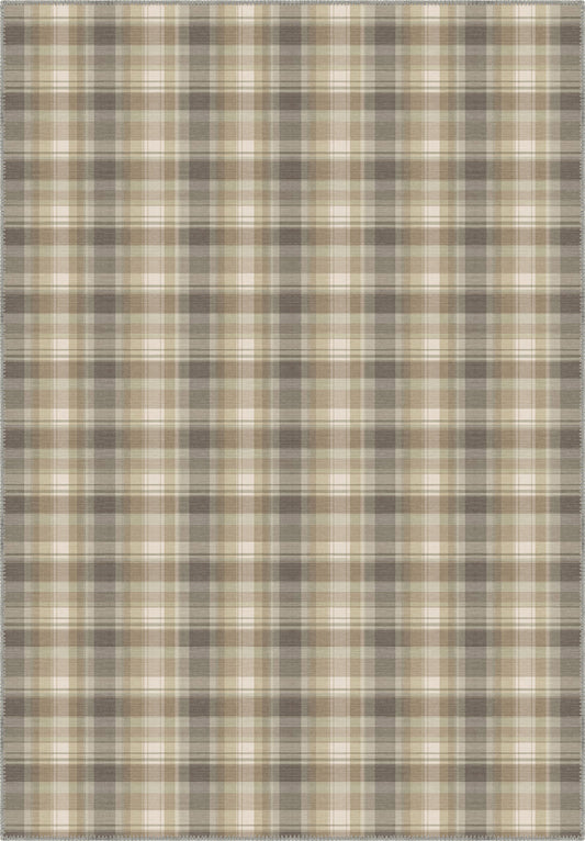 Odette Beige Plaid Rug