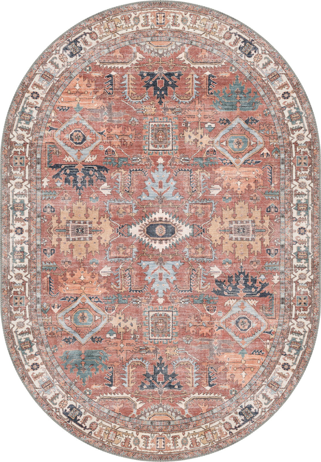 Fynlor Orange Washable Turkish Rug | Rugette