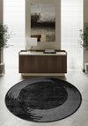 Ayden Black and White Bordered Rug