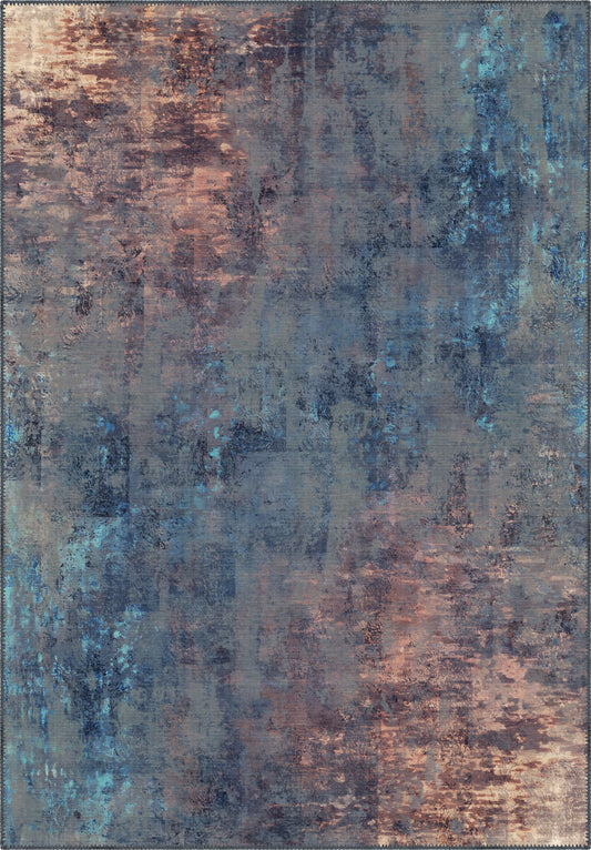 Lydia Brown and Blue Modern Rug