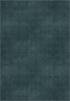 Teal rug with a subtle pattern on a plain background