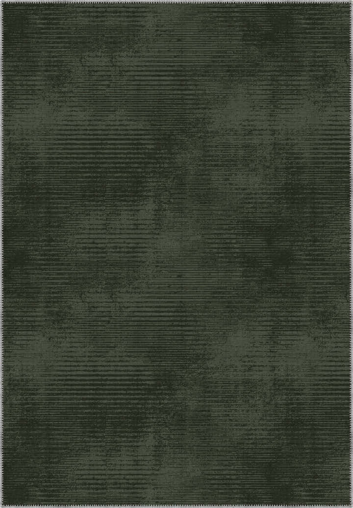 Dark green rug with minimalist striped pattern