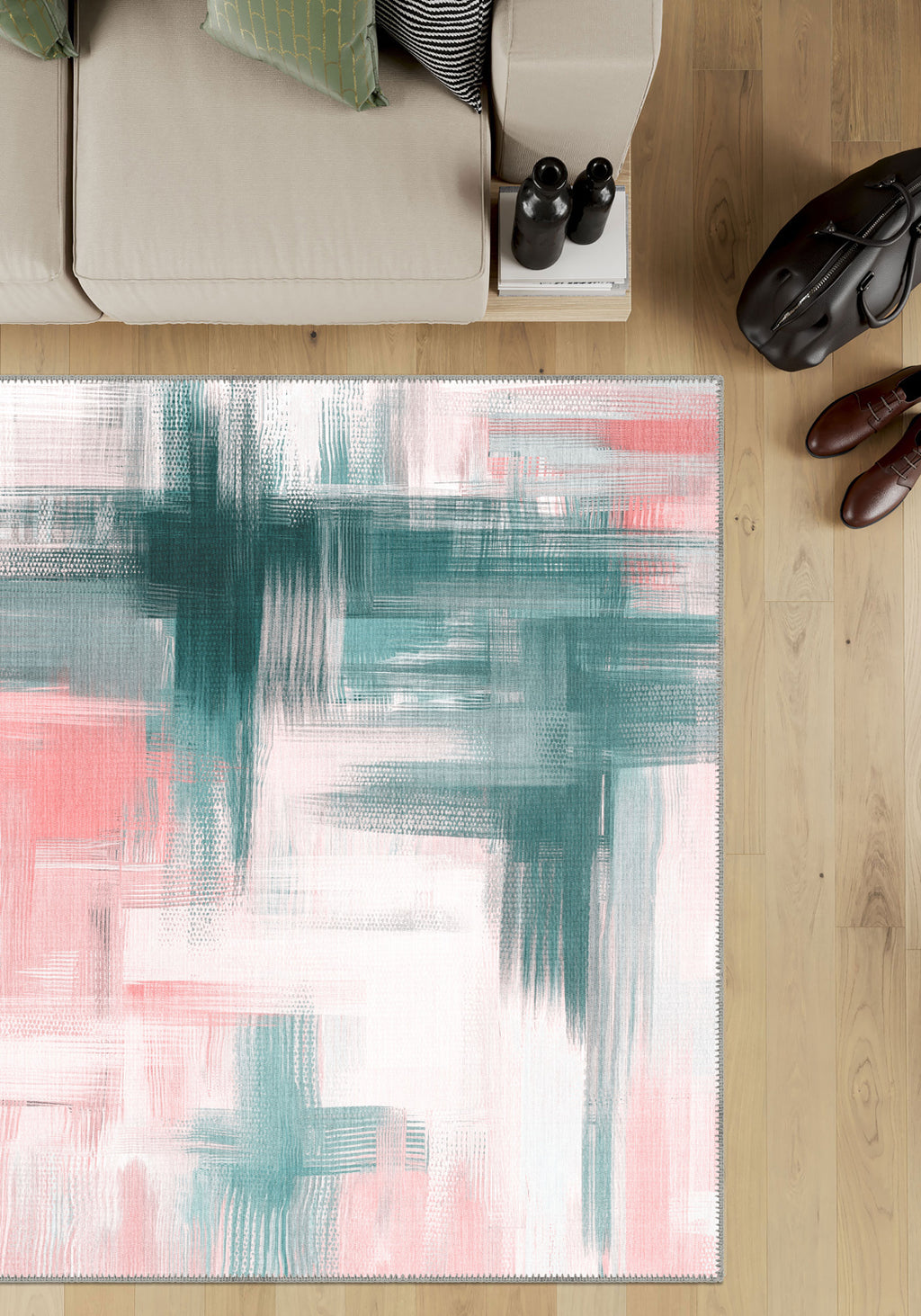 Kasen Abstract Pink Rug