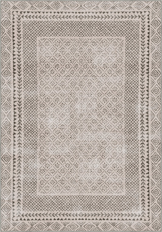 Calyra Bordered Beige Rug