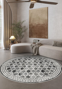 Elvara Bordered Grey Washable Rug