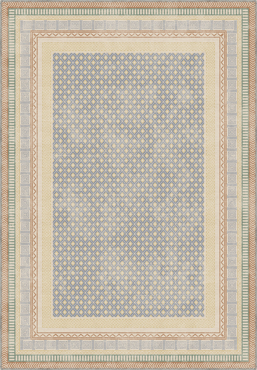 Wynn Colourful Bordered Rug | Rugette Pastel Rug