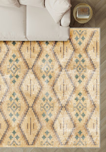 Leo Yellow Distressed Rug
