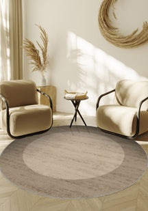 Savannah Bordered Brown Rug